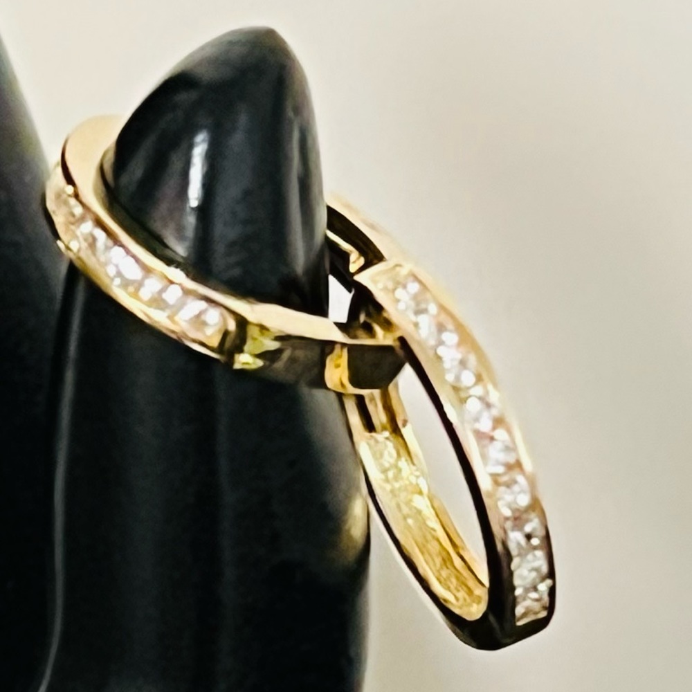 18k Solid Gold Earrings with Cubic Zirconia